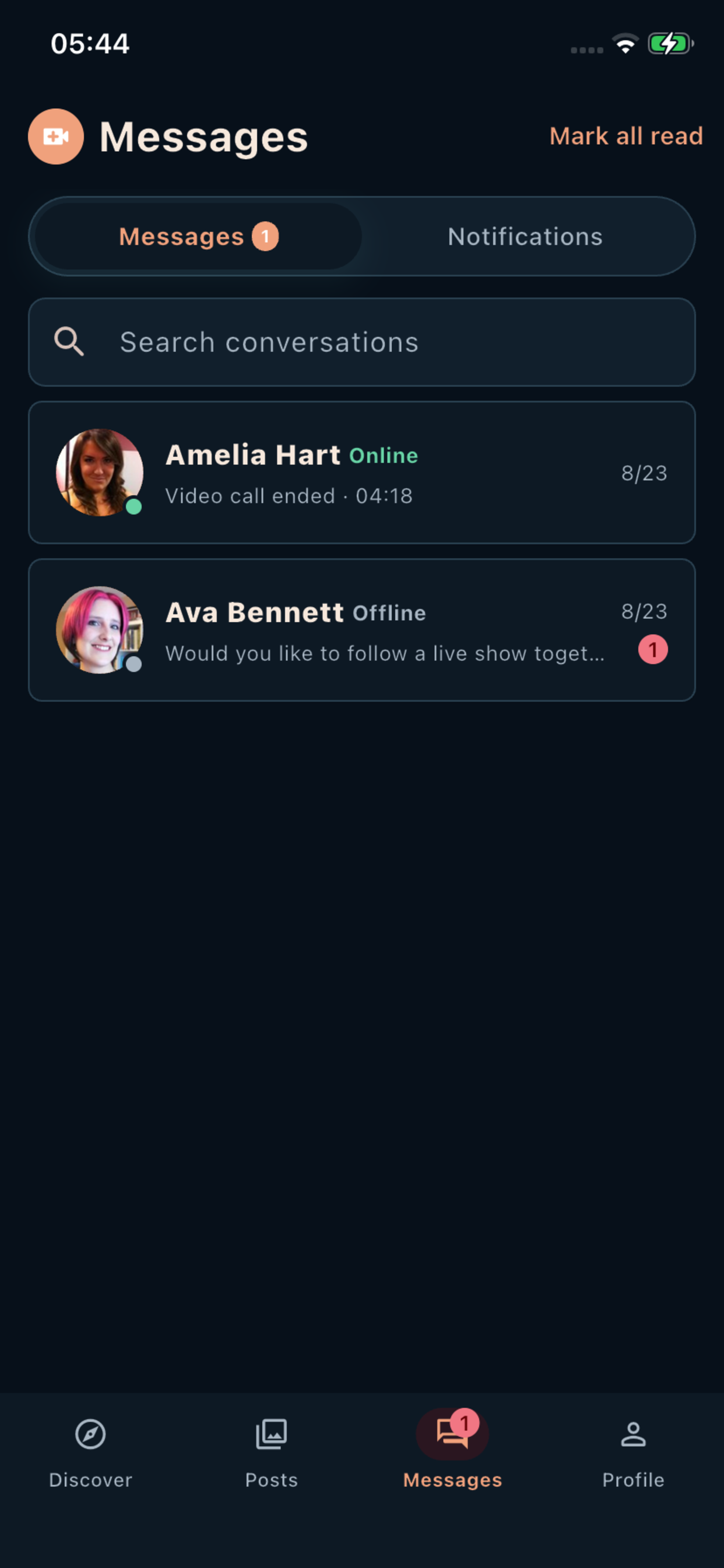 ResoNote messages screen